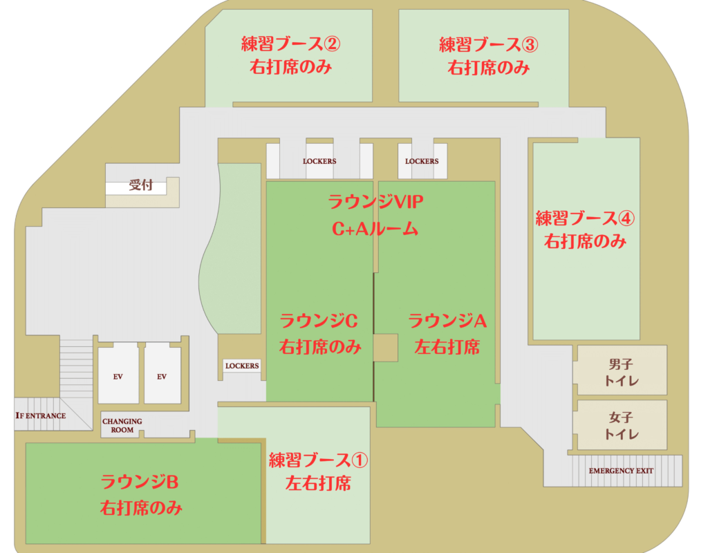 新大阪ゴルフラウンジザイセルフ施設案内図